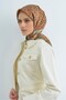 وشاح تيفيل من الحرير الخالص 9518 - 51 نمط عرقي كاكي - 2
