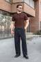 Brown Regular Fit Crew Neck Ribbed Knitwear Men's T-Shirt E7490 - 5