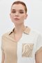 Polo Neck Piece Stone Embroidered T-Shirt - 5