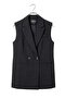 Women's oversized crossover sleeveless vest - black