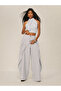 Women's Gray High-Waisted Double-Breasted Detailed Wide-Leg Trousers – Stylish & Comfortable Oversized Pants