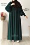 Asya Balloon Sleeve Dress Emerald Green