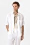 Linen Blend Short Sleeve Men's Shirt - 3