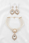 Pearl and Stone Crystal Choker Necklace Earring Set - 2