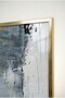 Luxury Anthracite and Gold Foil Patterned 2-Piece Glass Table Set - Gold Metal Framed Home and Office Table - 4