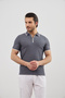 Men's Zippered Stripe Detailed Anti-Sweat Polo Collar T-Shirt - 4
