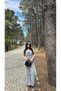 Women's Gray Degaje Collar Blouse Pants Soft Modal Cotton Set