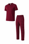 Men's Comfortable Fit Round Neck Short Sleeve Cotton Pajama Set 9055 - 2
