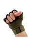 Khaki Short Boneless Tactical Gloves - Half Finger Tactical Gloves - 7