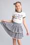 Drawstring Waist Navy Blue Gingham Mini Skirt for Girls H8407A826Hs - 3