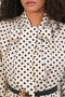 Women's Belted Polka Dot Hijab Dress 2613 - Ecru - 5