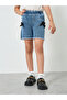 Girls Denim Shorts with Bow Applique