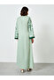 Green Floral Print A-Line Jalabiya - 5