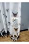 Bjk Karakartal Fan Black White 3 Layer Pleated Tulle Curtain