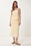 Lace Detailed Muslin Top and Bottom Set Lgx0012 Yellow - 2