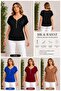 Women's Sparkling Sleeveless V-Neck Viscose Blouse - 3