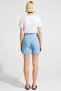 Women's Plus Size Shorts Denim High Waist Skinny Cut Stretchy Button Zipper Pocket Short Leg Tassel Detail - 5