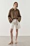 Wide Collar Tencel Shirt Khaki - 7
