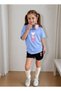 Girl's T-Shirt and Shorts Set, Printed Cotton, Summer Casual Fit Combination