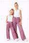 Girl's Stone Detailed Wide-Leg Black Sweatpants – Comfortable & Stylish Design 7836-4m