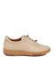 Beige Genuine Leather Orthopedic Women's Casual Shoes 420 Z - 3