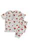 Girls' Short Sleeve Pajama Set 100% Cotton Single Jersey Fabric Strawberry Pattern Crew Neck - 2