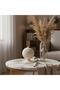 Cream & Rose Gold Metal Ribbed Candle Holder | Elegant Sphere Base | 18 cm - 2