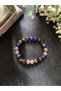 Natural Stone Zodiac Bracelet Taurus (turtle eye-lapis Lazuli -strawberry Quartz) - 2