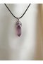 Amethyst Natural Stone Pandula Necklace - Nail Model Natural Stone Necklace - 2