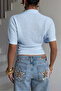 Women's Bubble Fabric Short Sleeve Casual Chic Modern Blouse - 4