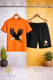 Crew Neck Kids' Eagle Colorful Attack Printed T-Shirt - Shorts Set