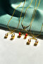 Steel Necklace with Enamel Earphone Figure - 4