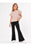 Girl's Stone Detailed Blouse and Black Spanish Flared Pants Two-Piece Set 4-12 Years - 4