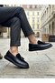 Aba0005 New Season Thick Soled Black Suede Loafer Shoes - 5