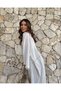Eyelet Bowknot Ribbon Detailed Tasseled Ankle Length Maxi Bohemian Boho Beach Vacation Natural Kimono Kaftan - 2