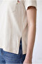Comfortable Fit T-Shirt with Pocket Detail - Ecru - 2