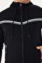 Men's Cotton Full Zip Hooded Tracksuit Set Black 9529-S - 7