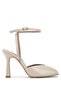 Women's Genuine Leather Beige Heeled Shoes