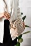 Women's Beige Leather Quilted Gold Detailed Lined 3-Compartment Daily Crossbody & Shoulder Bag - 2