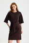 Coffee-Colored Tie-Dye Knee-Length Dress - 4