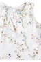 Organic Floral Flounced Ecru Summer Little Girl's Blouse - 3