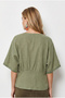 Women's Khaki Boho Lace Detailed Flam Cotton Blouse Blz-19003370 - 4