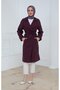 Beautiful Back Detail Belted Trench Coat Plum - 2