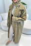 Dima Trench Coat with Back Button Detail - Khaki - 5