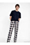 Esvab • Modern & Distinctive Standard Fit Checkered Embroidered Men's Pajama Bottoms