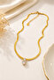 Heart Model Yassi Steel Necklace