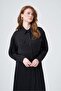 Women's Comfortable Fit Pleated Detailed Three-Piece Suit Black 31332 - 2