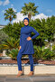Women's Turtleneck Full Covered Navy Blue Long Sleeve Quick Drying Sea Pool Hijab Swimsuit Set - 2