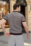 Burgundy Polo Collar Regular Fit Men's Knitwear T-Shirt E7496 - 5