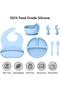 - Silicone Baby Feeding Set with Plate Bowl 10Pcs - Blue - 4